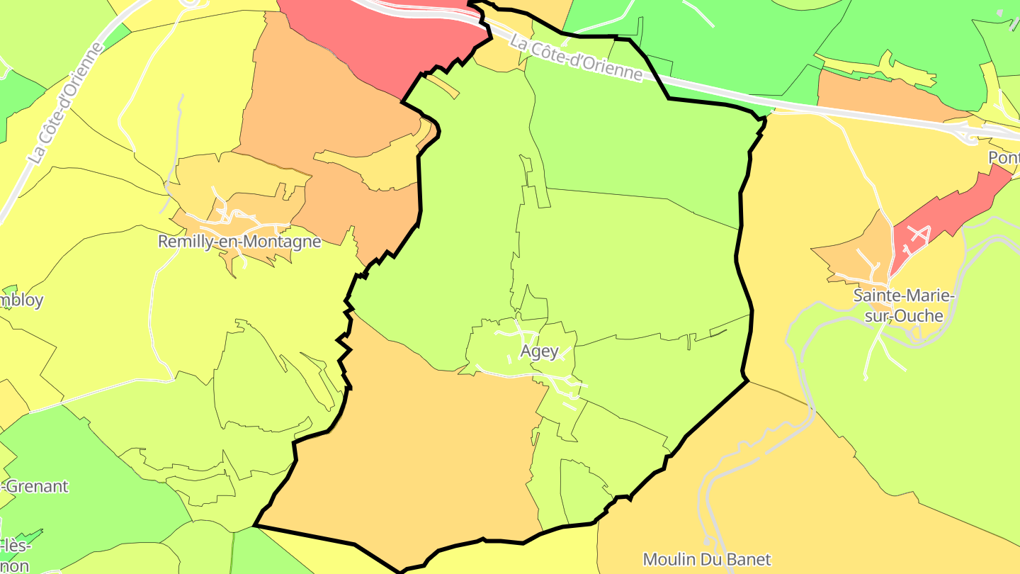 Carte des prix de l'immobilier Agey