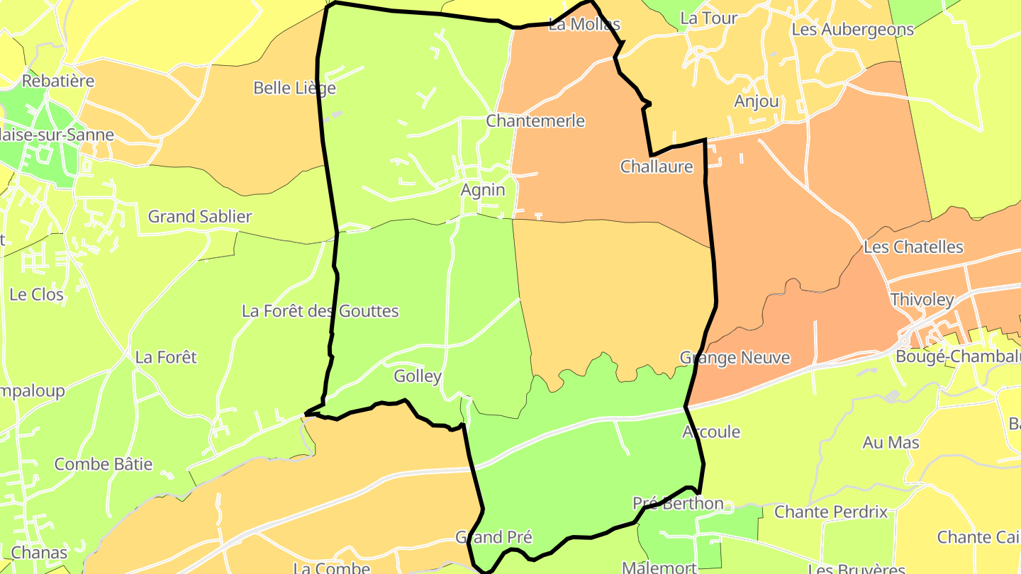 Carte des prix de l'immobilier Agnin
