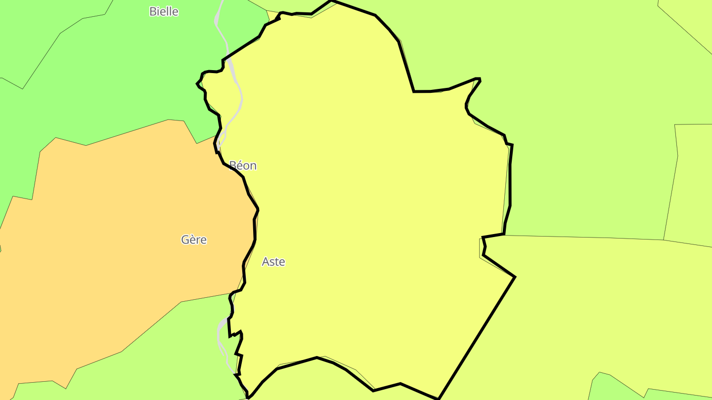Carte des prix de l'immobilier Aste-Béon