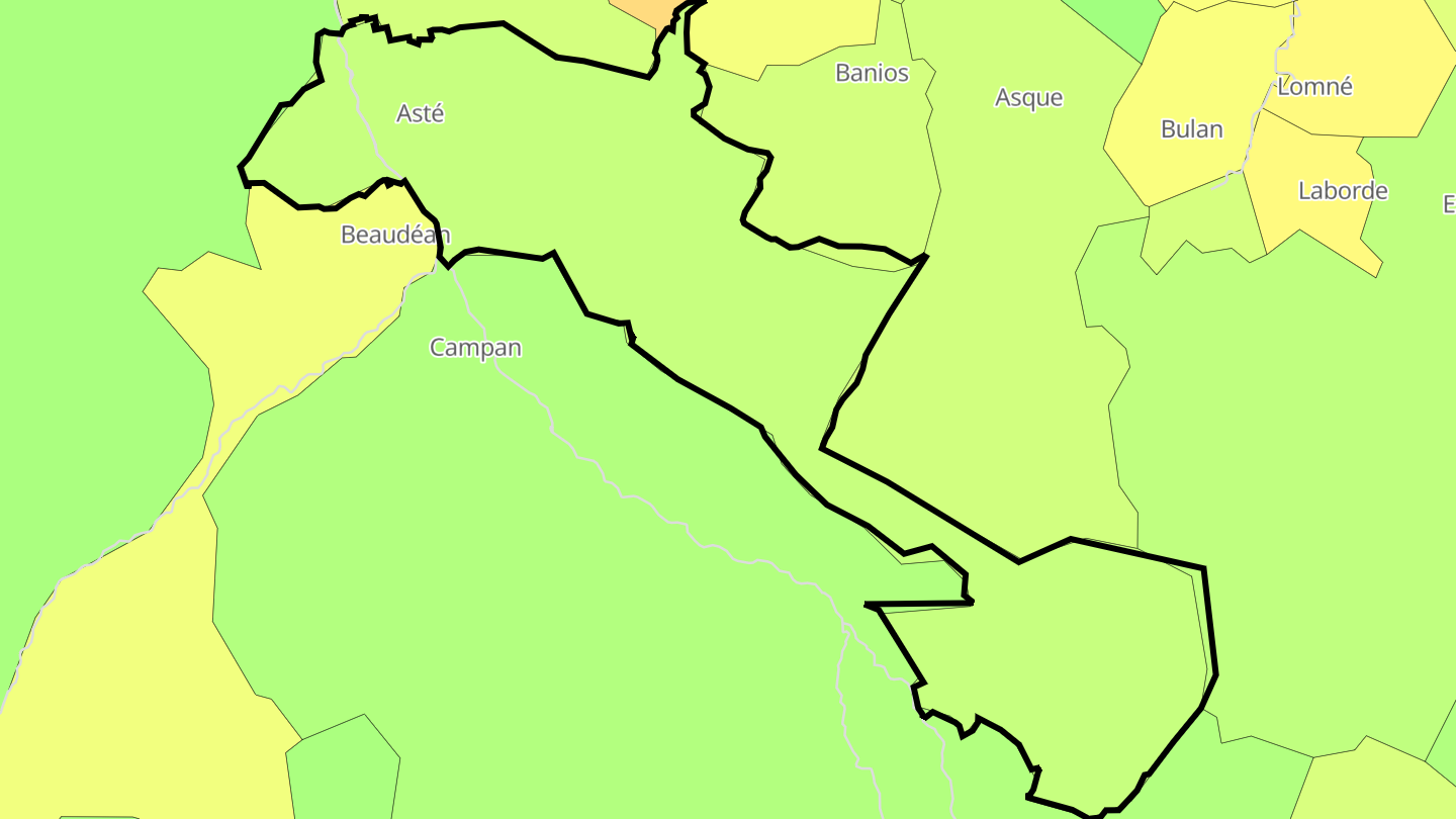 Carte des prix de l'immobilier Asté