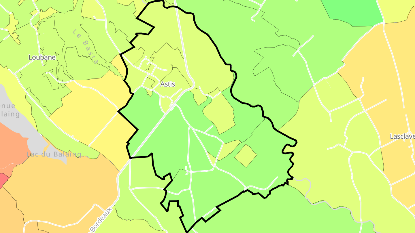 Carte des prix de l'immobilier Astis
