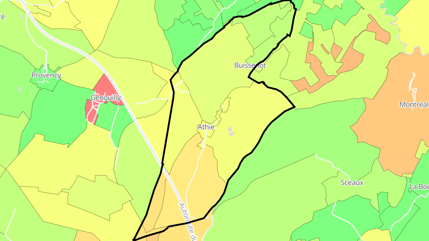 Carte des prix de l'immobilier Athie