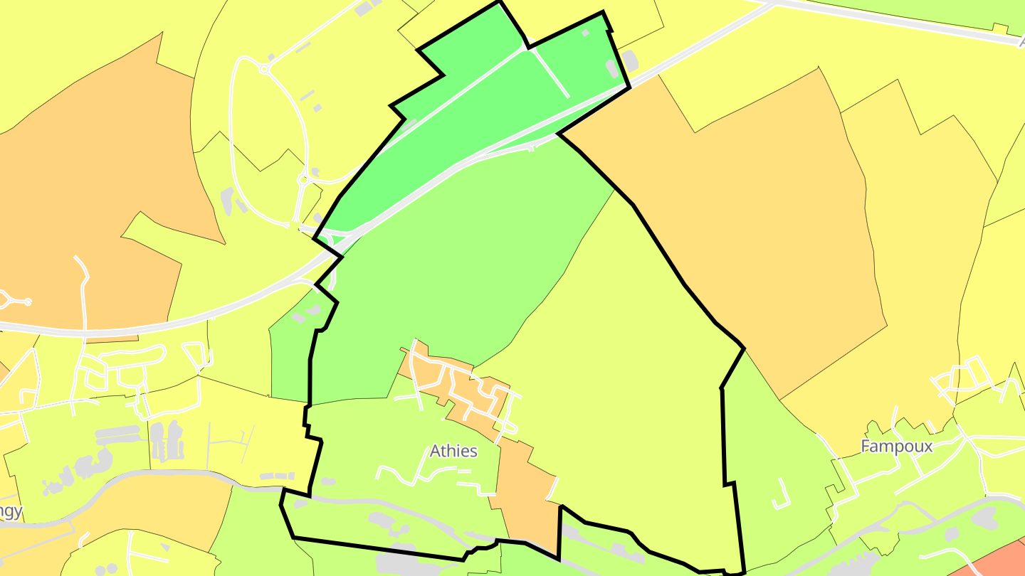 Carte des prix de l'immobilier Athies