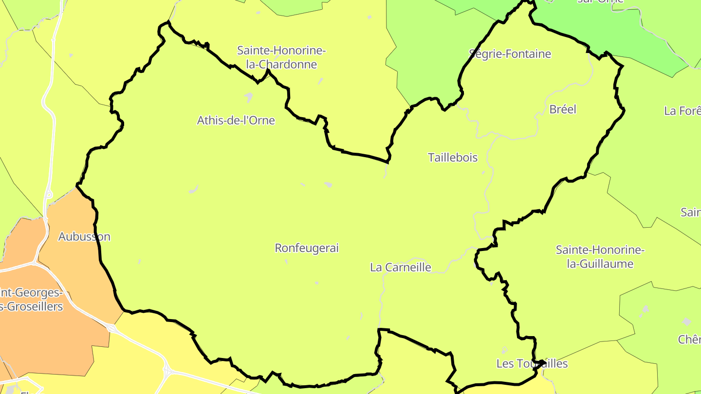 Carte des prix de l'immobilier Athis-Val-de-Rouvre