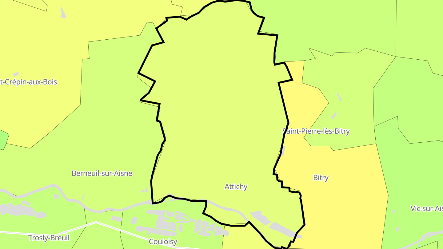 Carte des prix de l'immobilier Attichy
