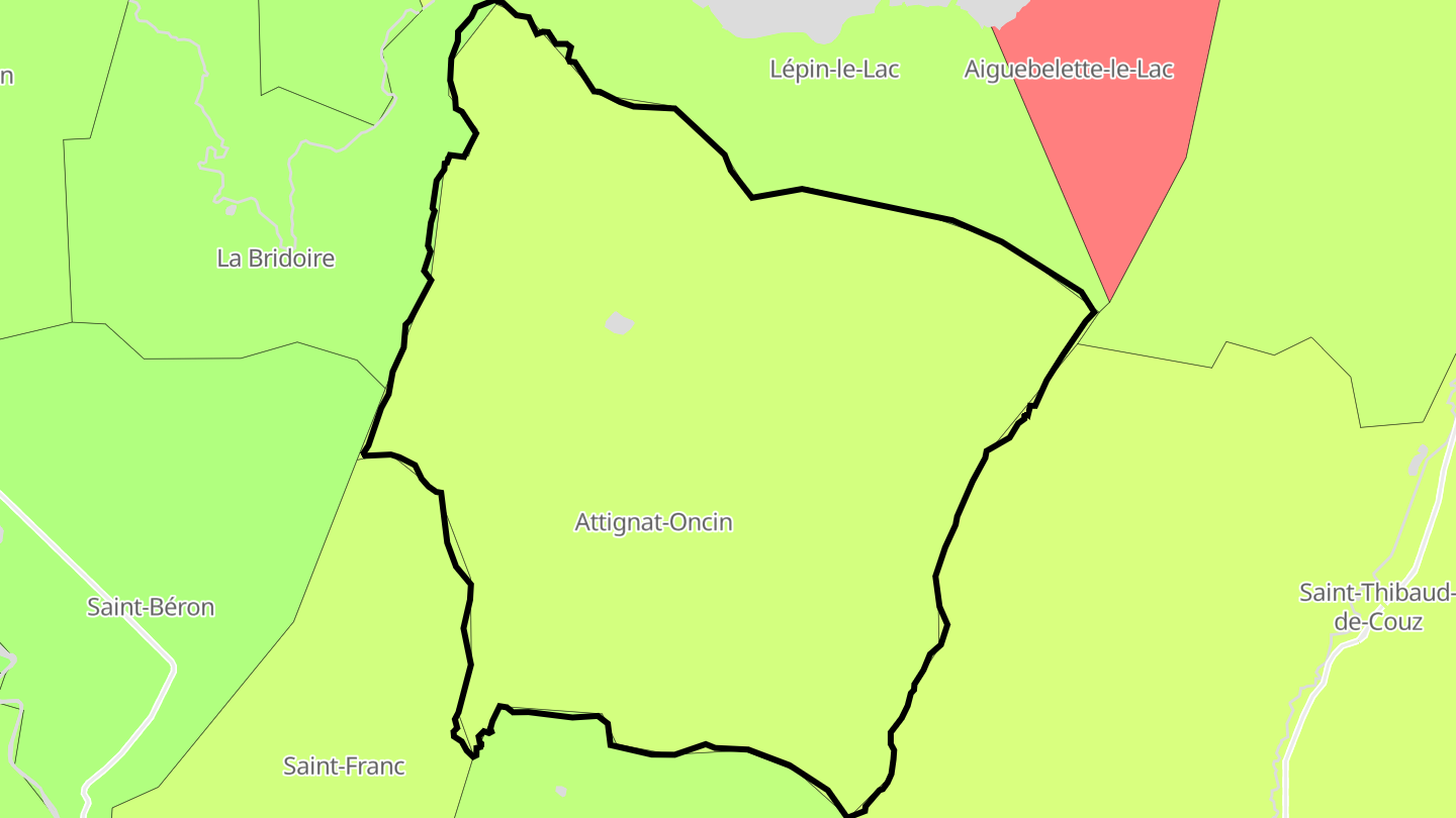 Carte des prix de l'immobilier Attignat-Oncin