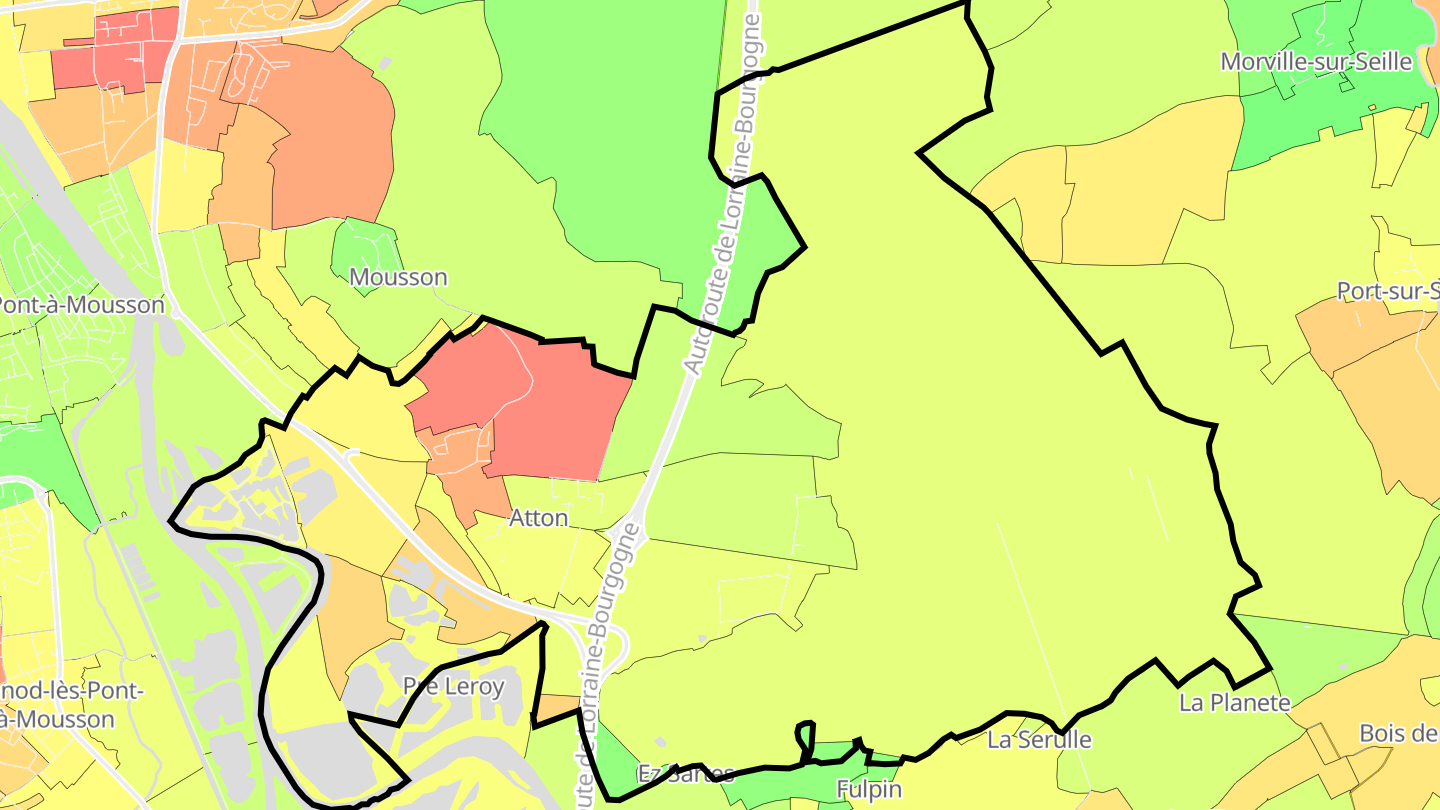 Carte des prix de l'immobilier Atton