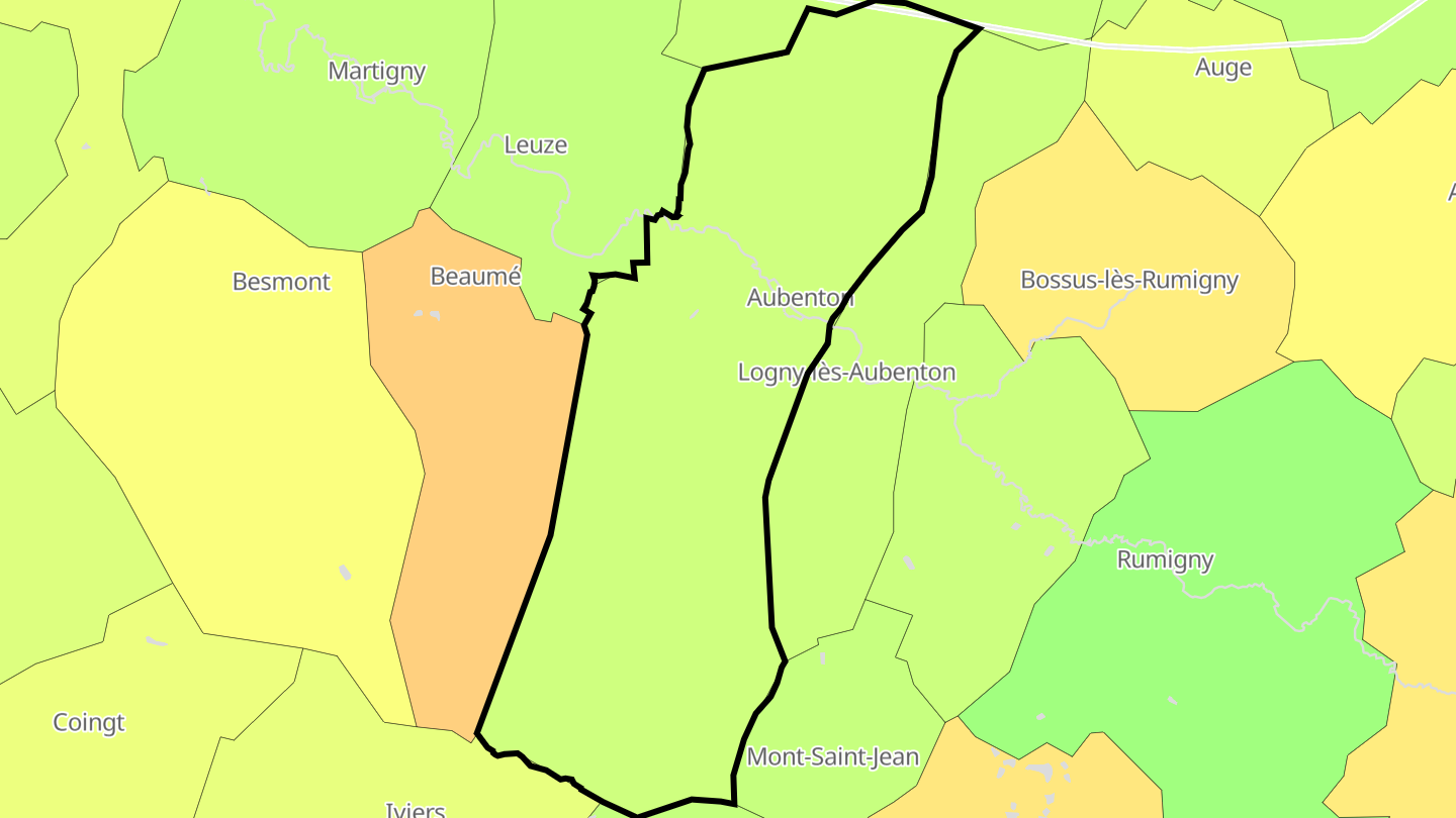 Carte des prix de l'immobilier Aubenton
