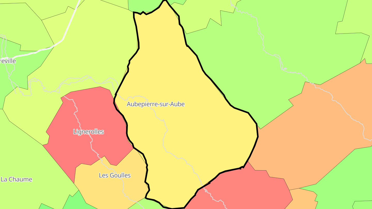 Carte des prix de l'immobilier Aubepierre-sur-Aube