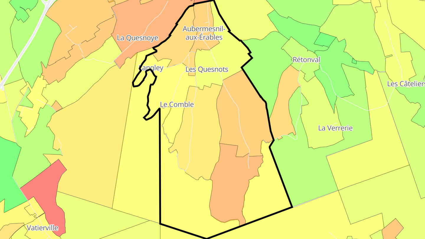 Carte des prix de l'immobilier Aubermesnil-aux-Érables