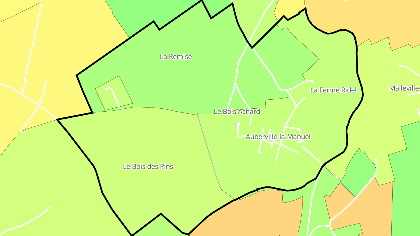 Carte des prix de l'immobilier Auberville-la-Manuel