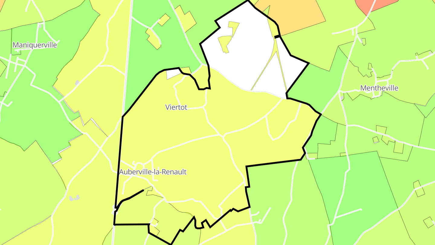 Carte des prix de l'immobilier Auberville-la-Renault