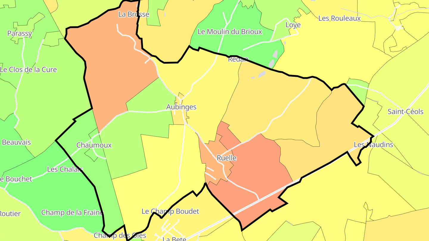 Carte des prix de l'immobilier Aubinges