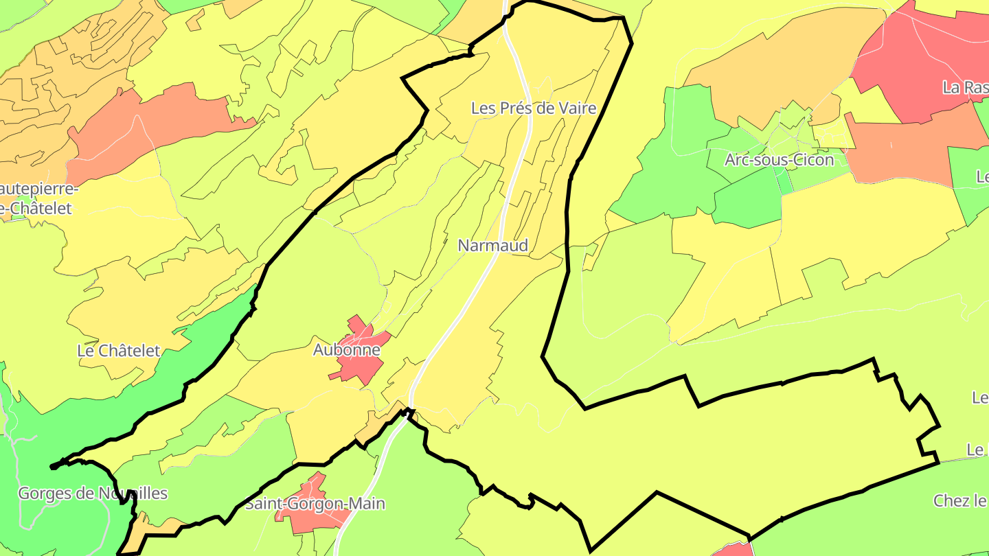 Carte des prix de l'immobilier Aubonne