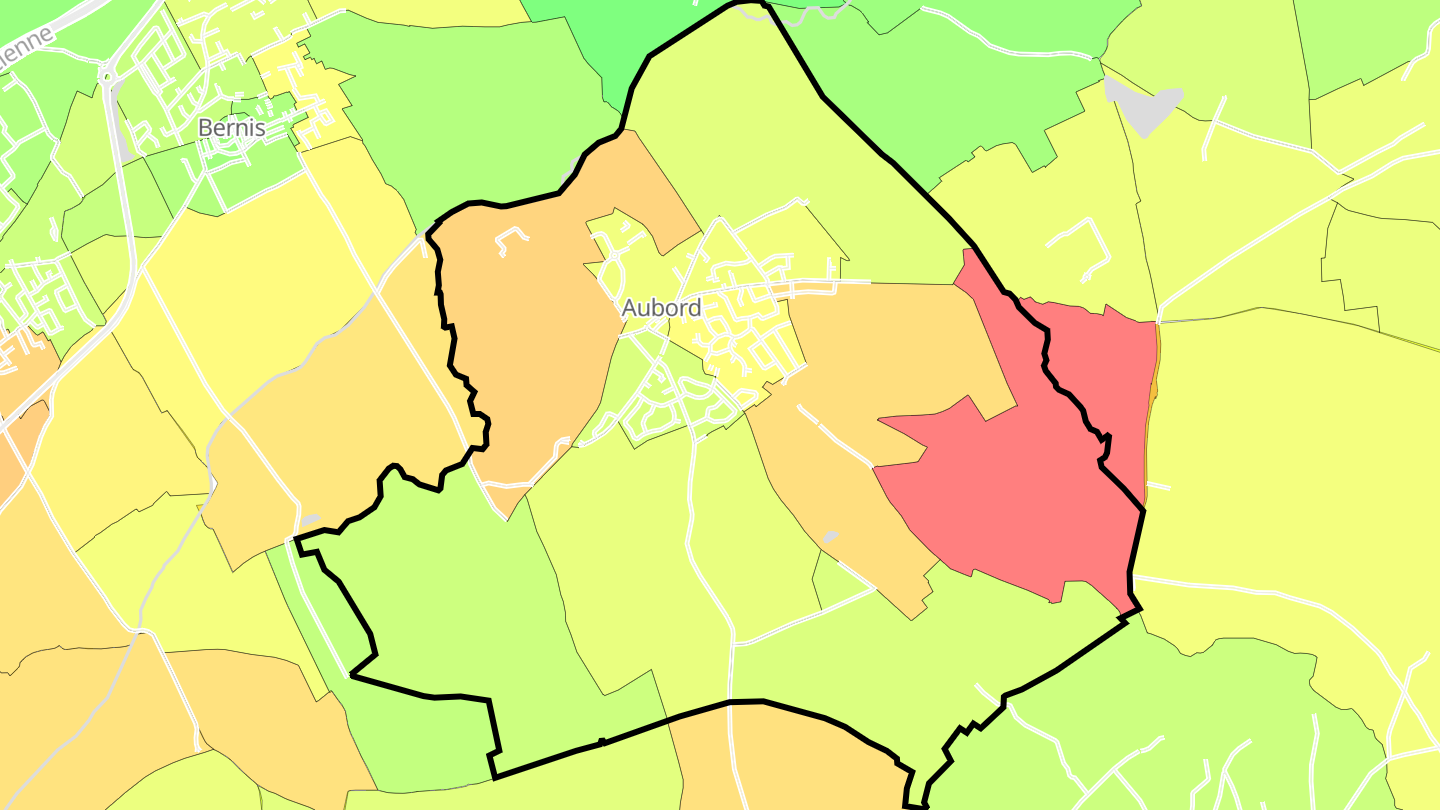 Carte des prix de l'immobilier Aubord