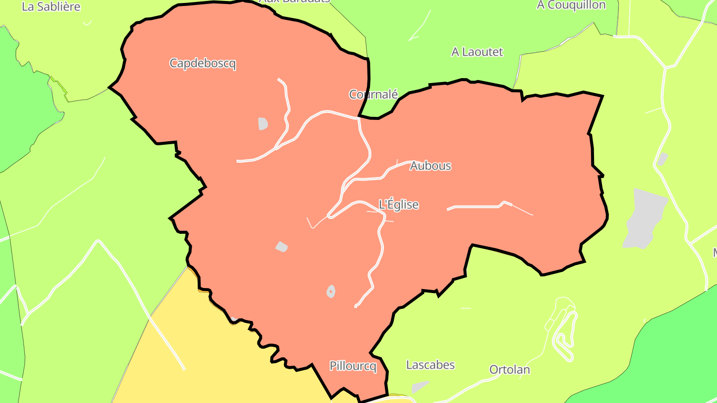 Carte des prix de l'immobilier Aubous