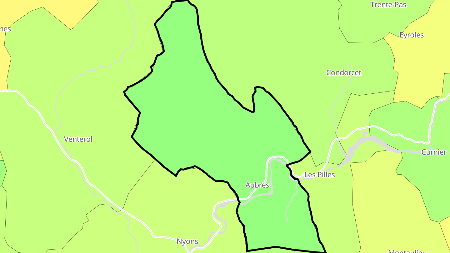 Carte des prix de l'immobilier Aubres