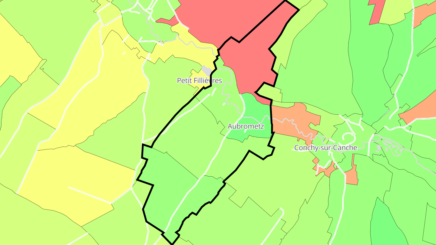 Carte des prix de l'immobilier Aubrometz