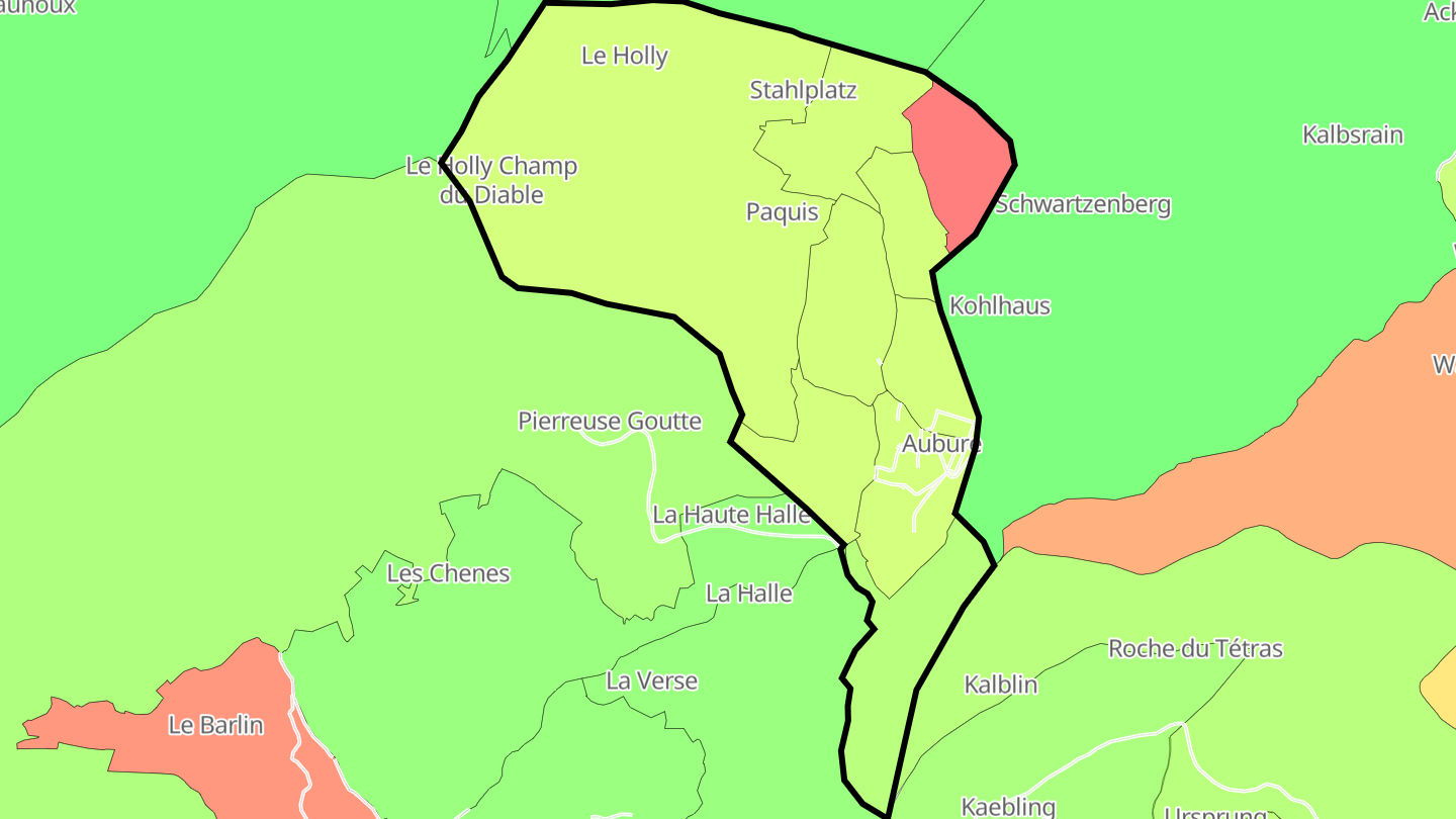 Carte des prix de l'immobilier Aubure