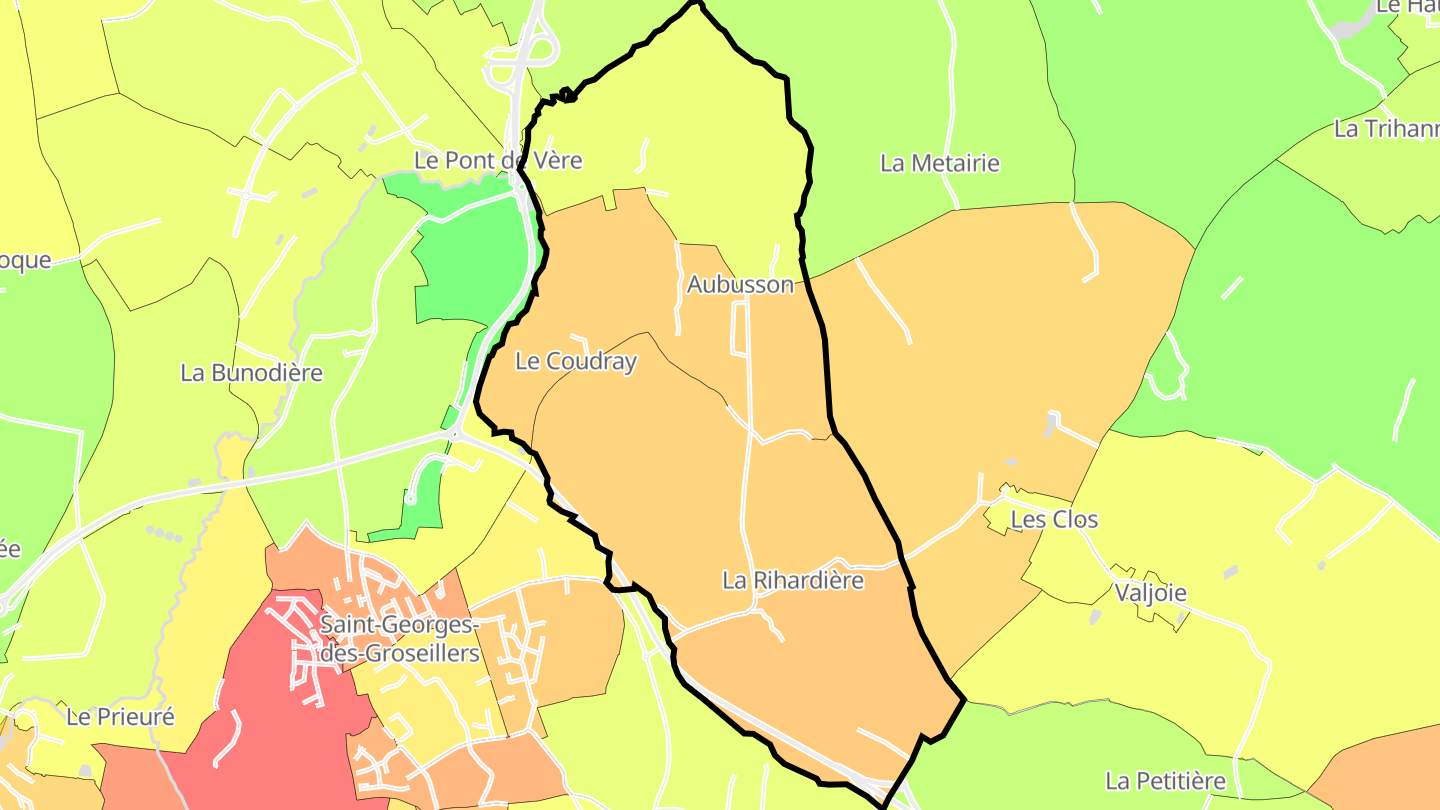 Carte des prix de l'immobilier Aubusson
