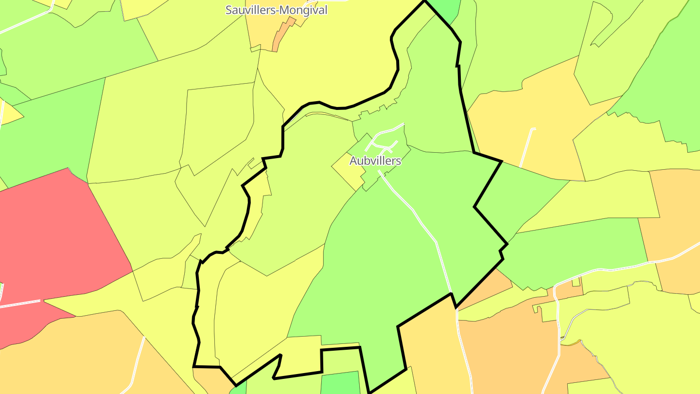 Carte des prix de l'immobilier Aubvillers