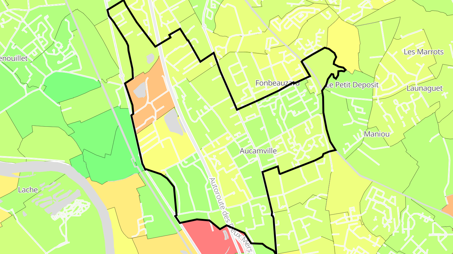 Carte des prix de l'immobilier Aucamville