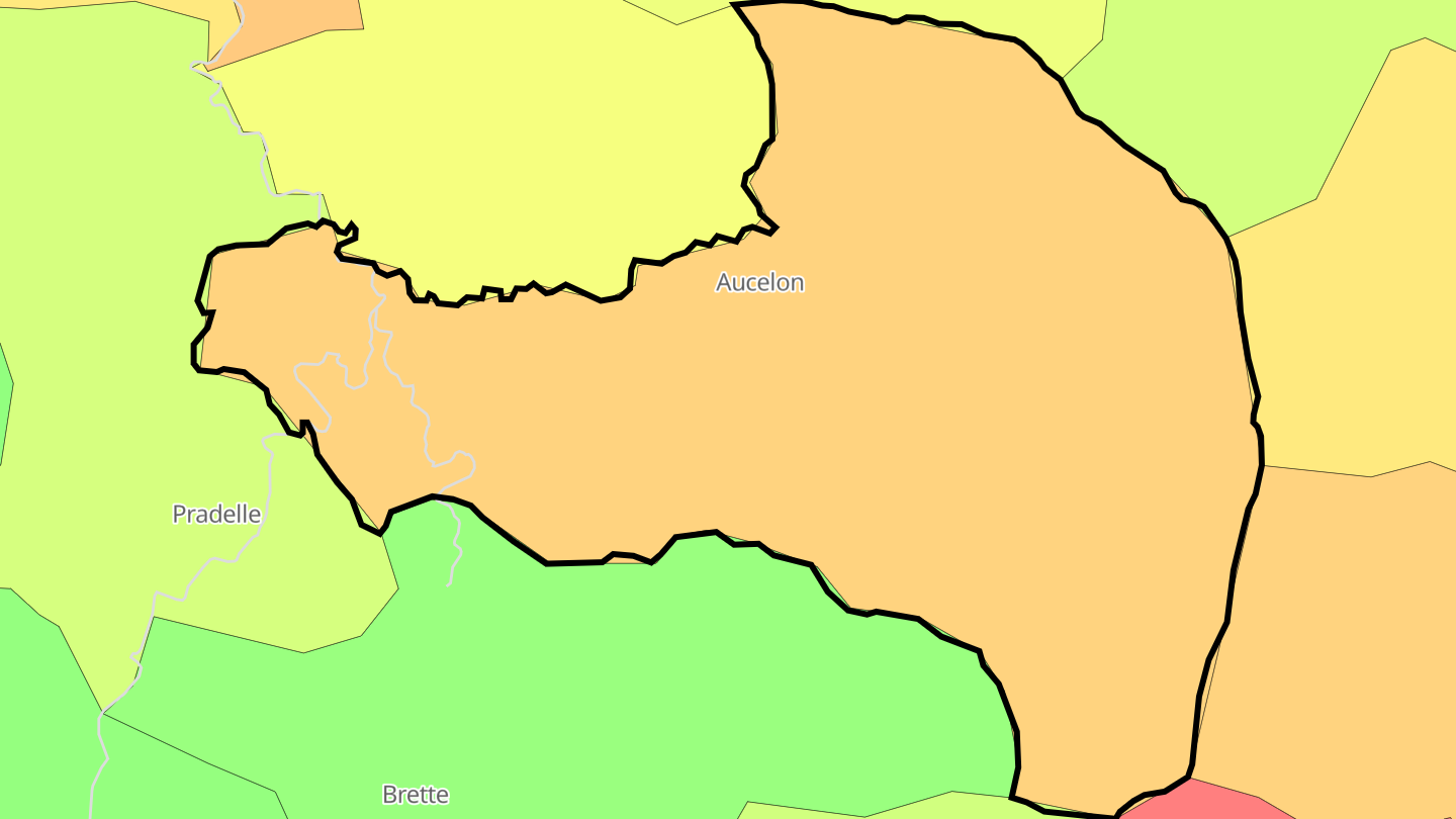 Carte des prix de l'immobilier Aucelon