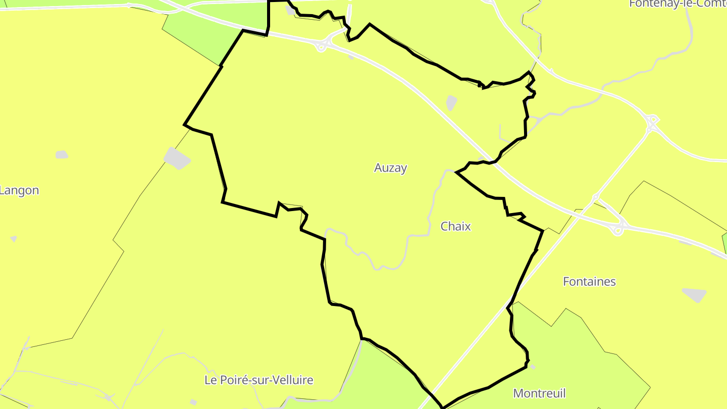 Carte des prix de l'immobilier Auchay-sur-Vendée