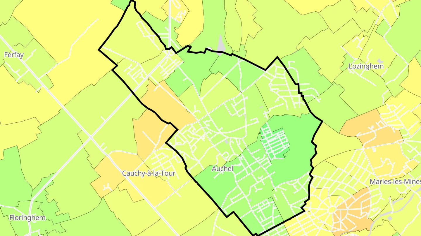 Carte des prix de l'immobilier Auchel