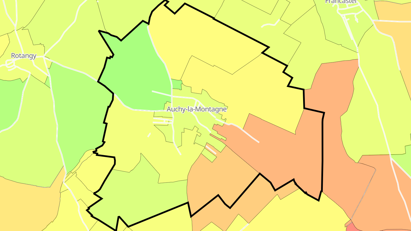 Carte des prix de l'immobilier Auchy-la-Montagne