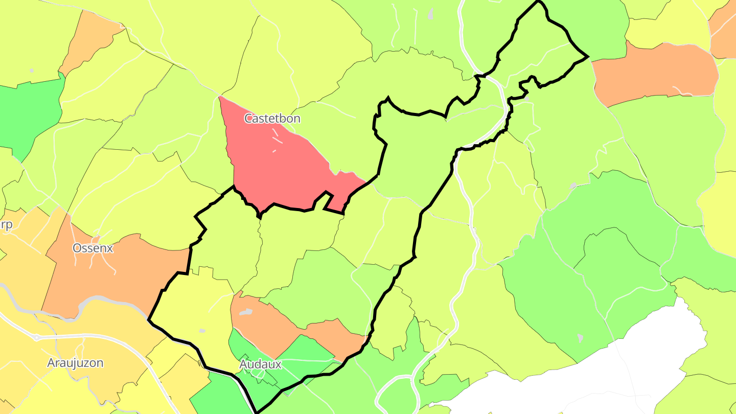 Carte des prix de l'immobilier Audaux