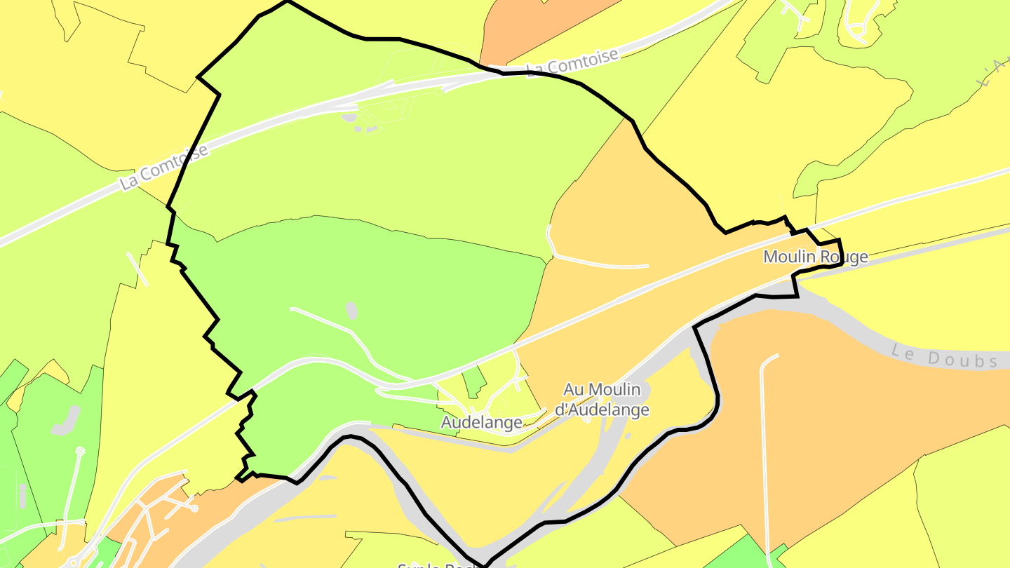 Carte des prix de l'immobilier Audelange