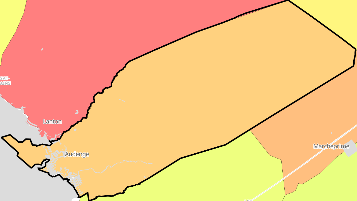 Carte des prix de l'immobilier Audenge