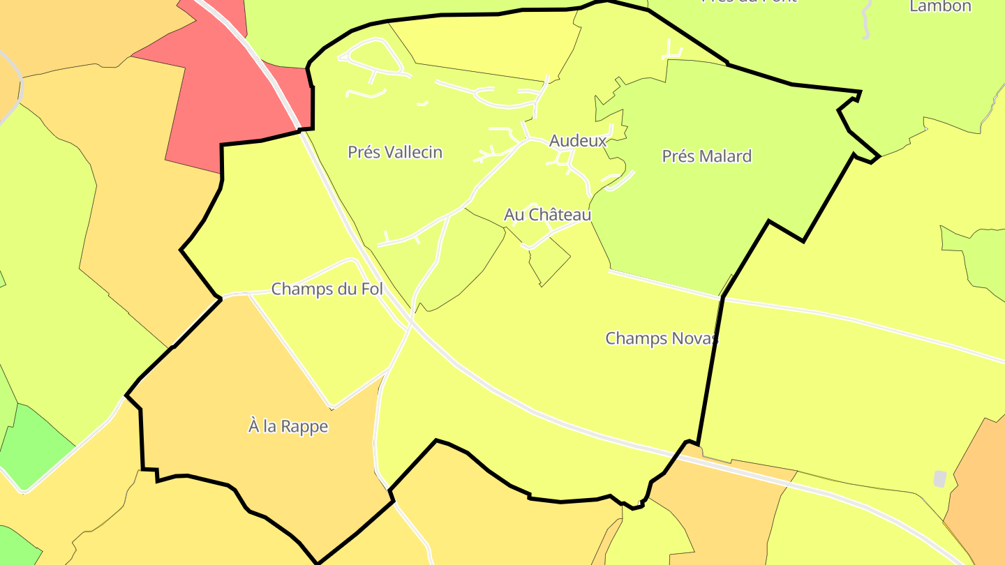 Carte des prix de l'immobilier Audeux