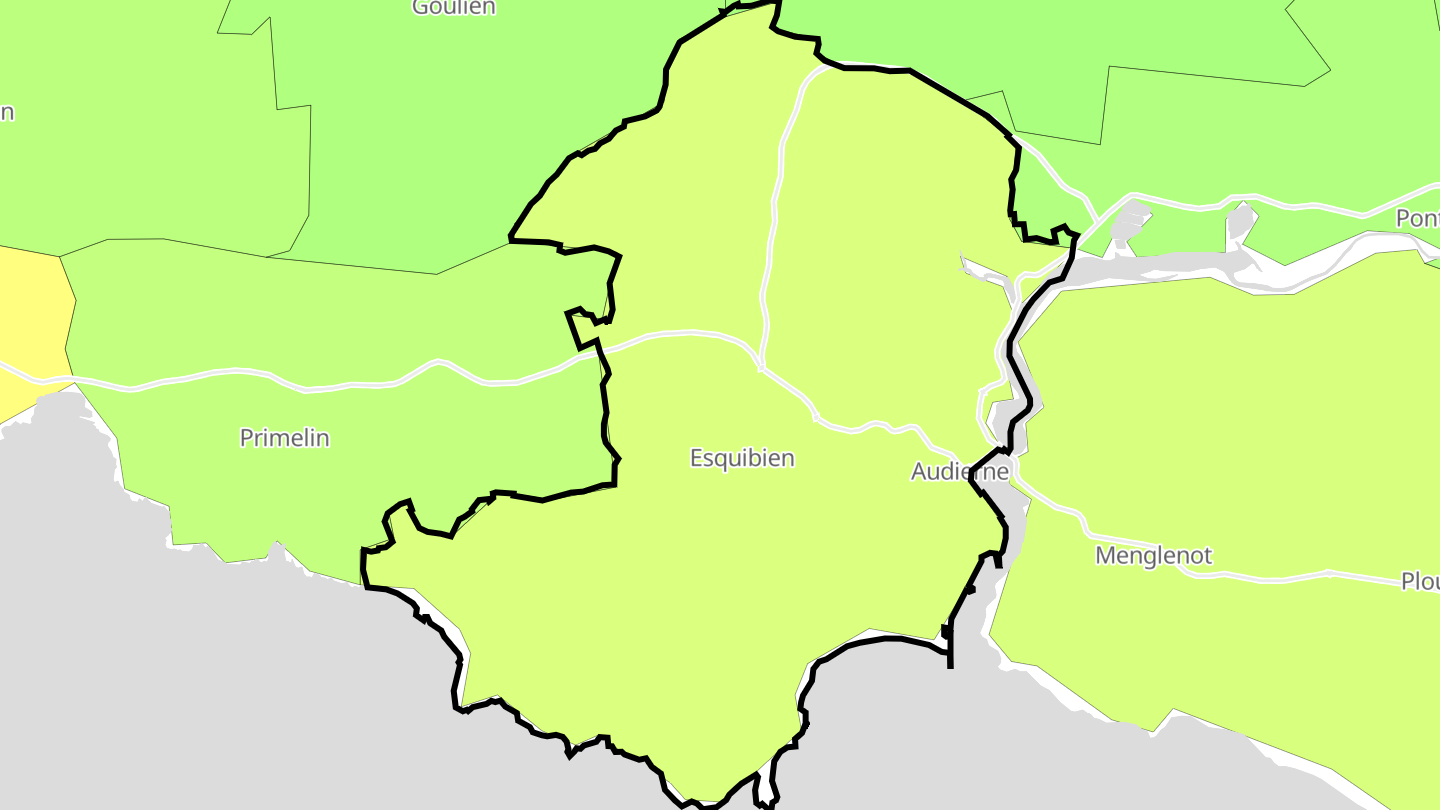 Carte des prix de l'immobilier Audierne