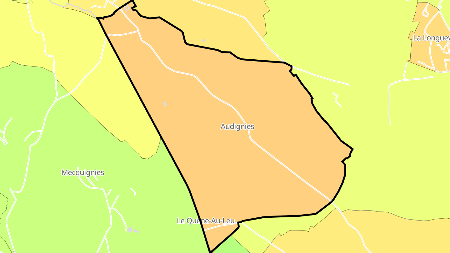 Carte des prix de l'immobilier Audignies