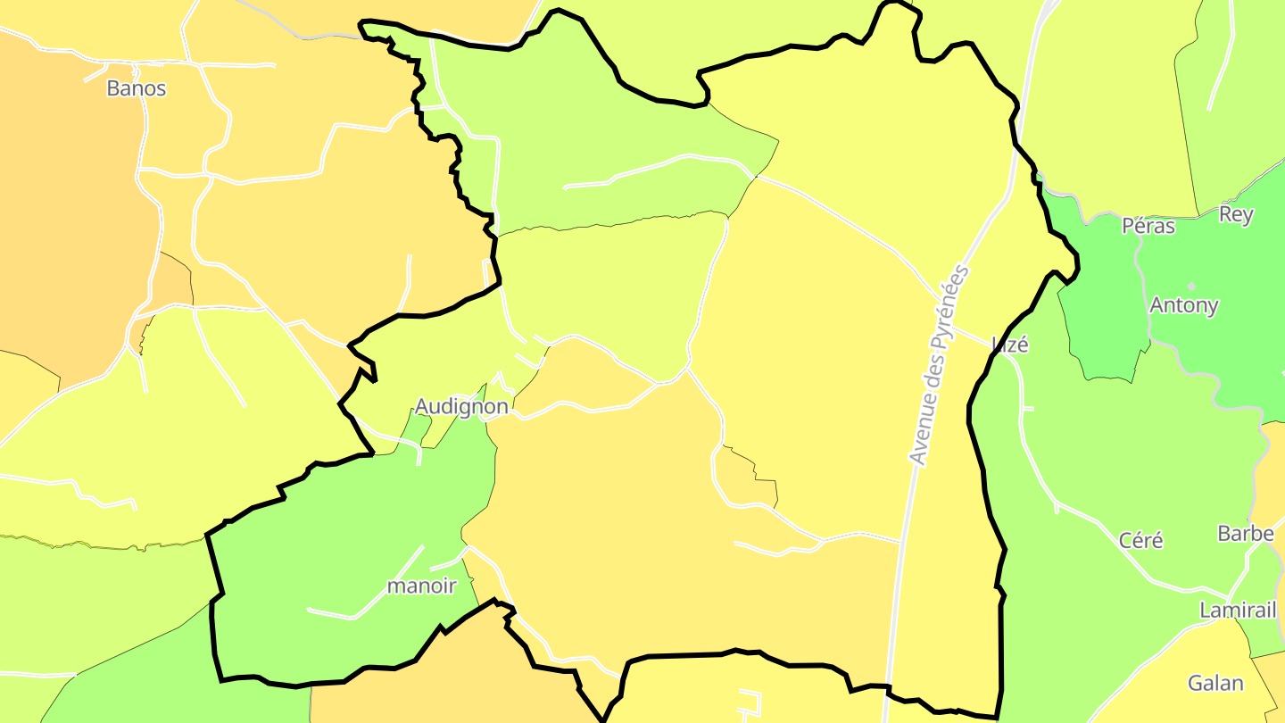 Carte des prix de l'immobilier Audignon