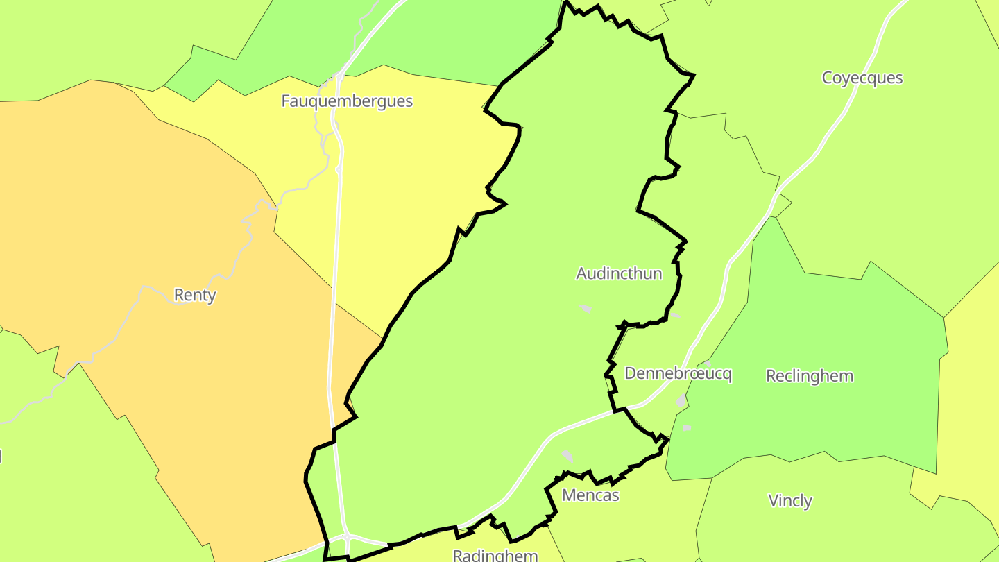 Carte des prix de l'immobilier Audincthun