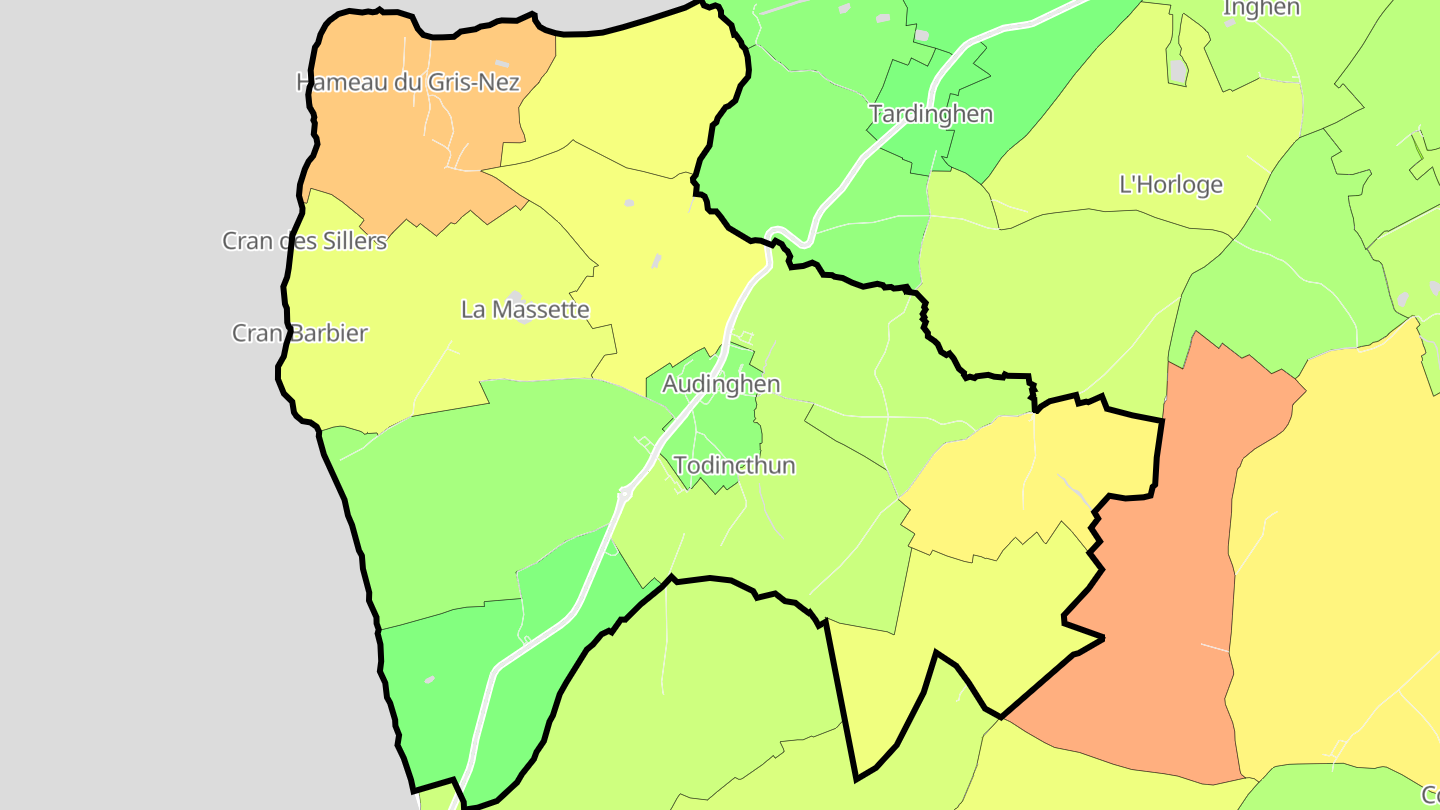 Carte des prix de l'immobilier Audinghen