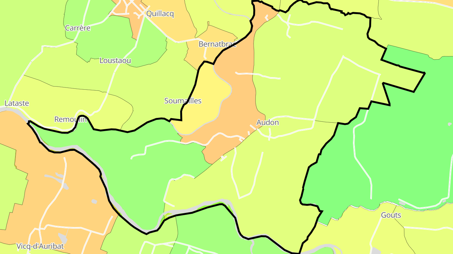 Carte des prix de l'immobilier Audon