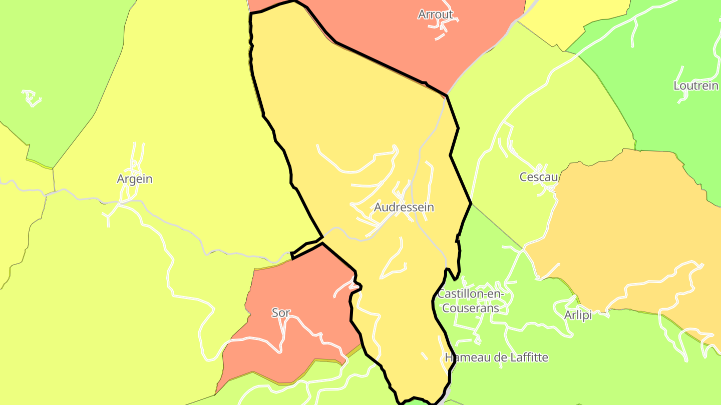Carte des prix de l'immobilier Audressein