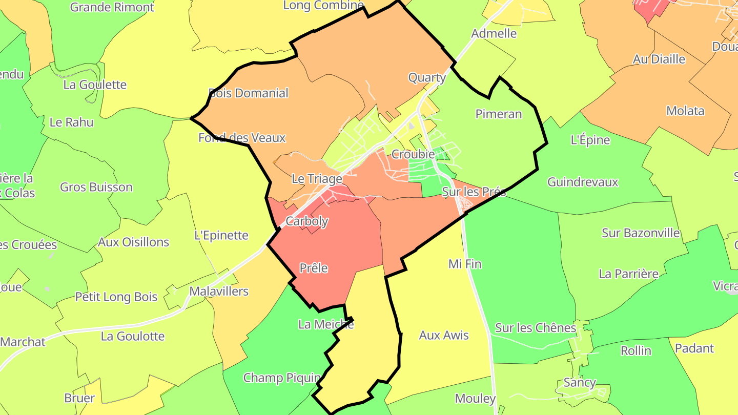 Carte des prix de l'immobilier Audun-le-Roman