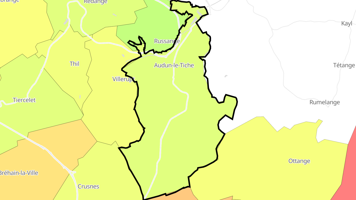 Carte des prix de l'immobilier Audun-le-Tiche