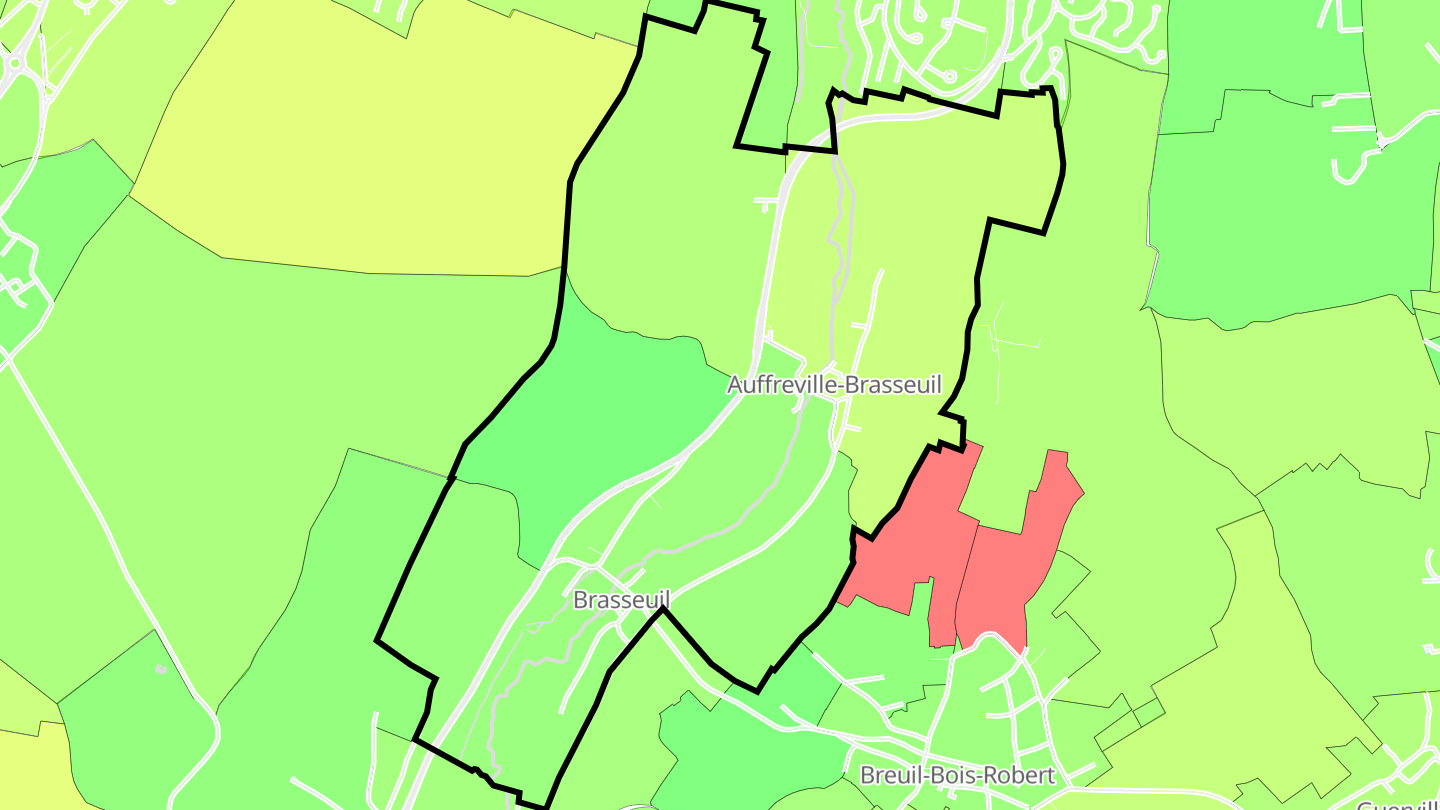 Carte des prix de l'immobilier Auffreville-Brasseuil