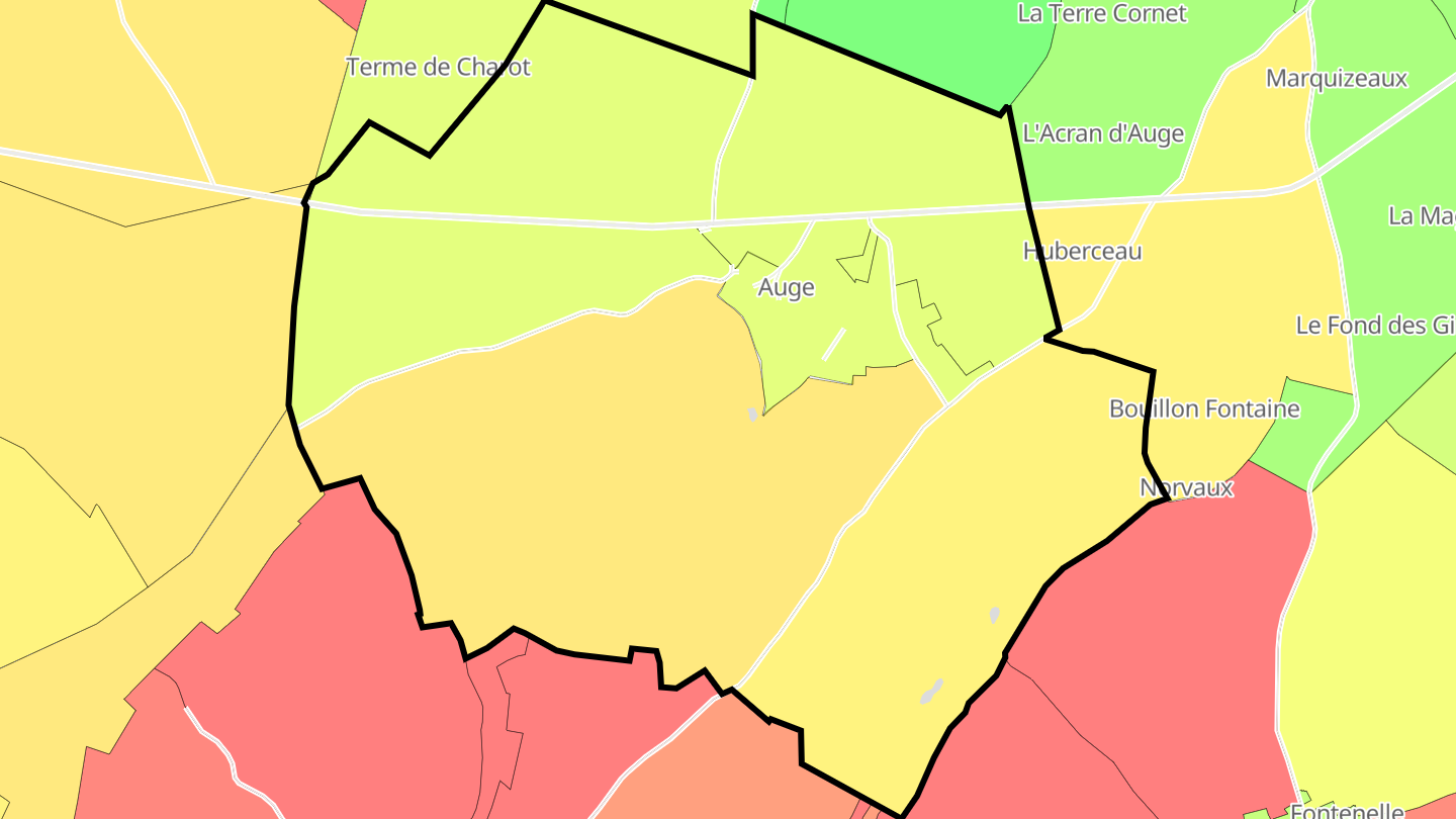 Carte des prix de l'immobilier Auge