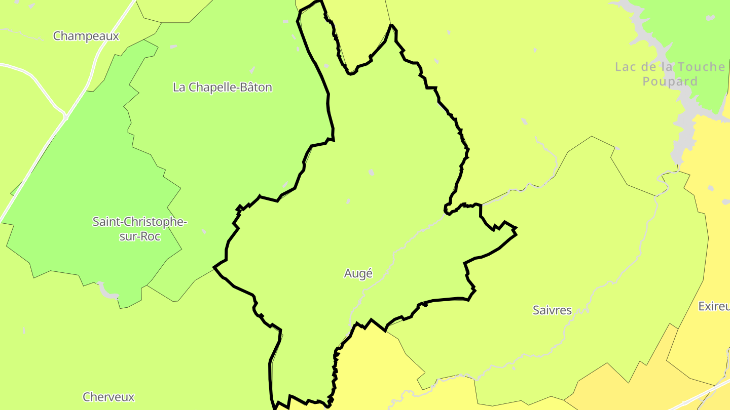 Carte des prix de l'immobilier Augé