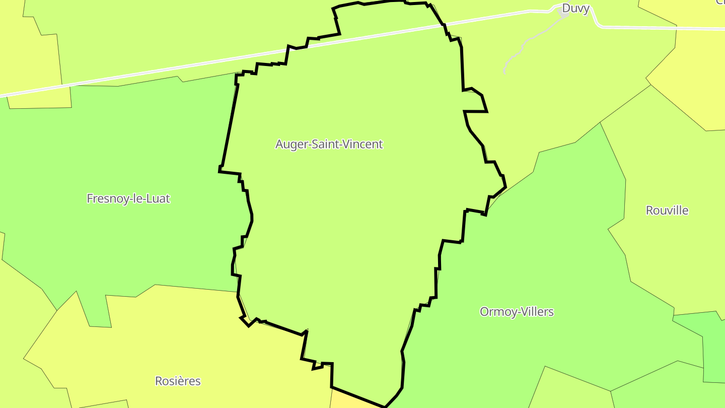 Carte des prix de l'immobilier Auger-Saint-Vincent