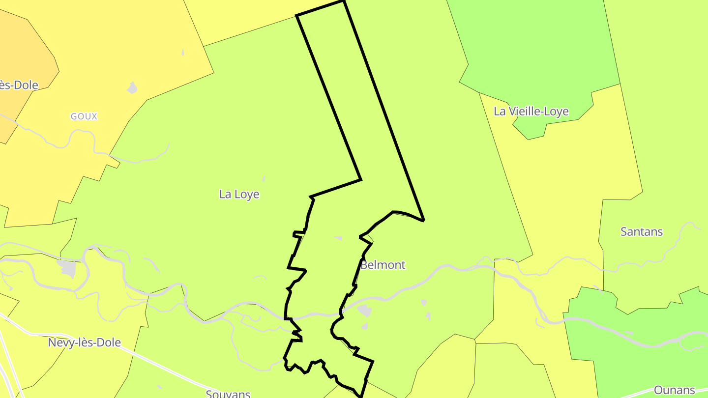 Carte des prix de l'immobilier Augerans