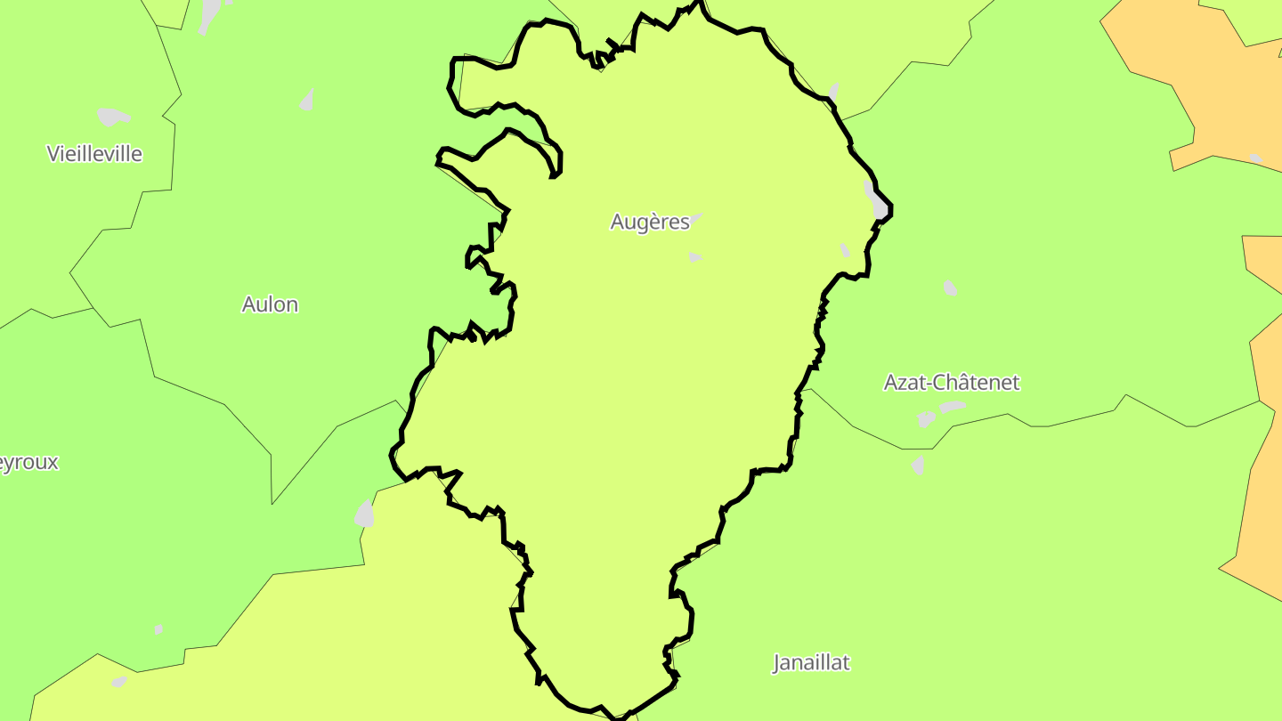 Carte des prix de l'immobilier Augères