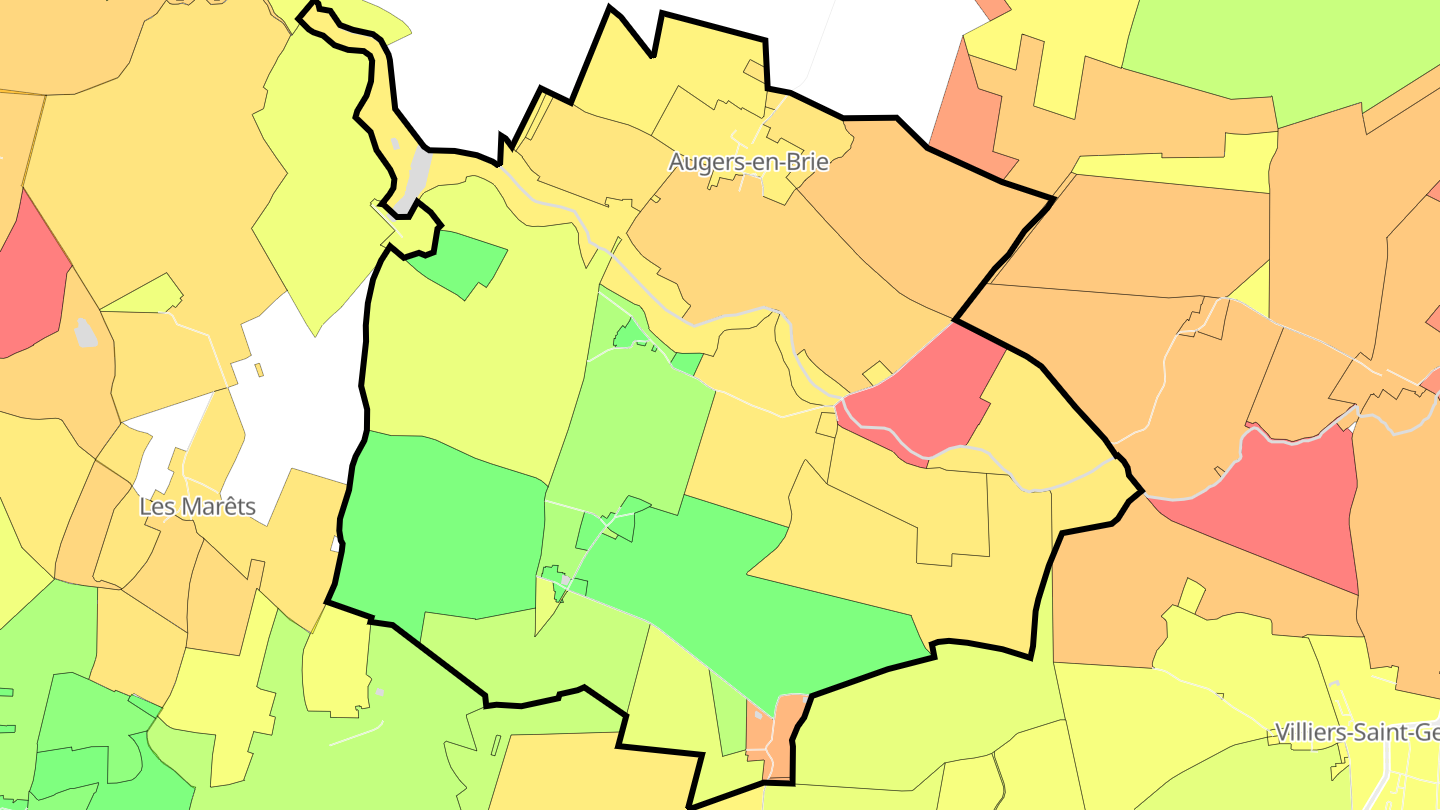 Carte des prix de l'immobilier Augers-en-Brie